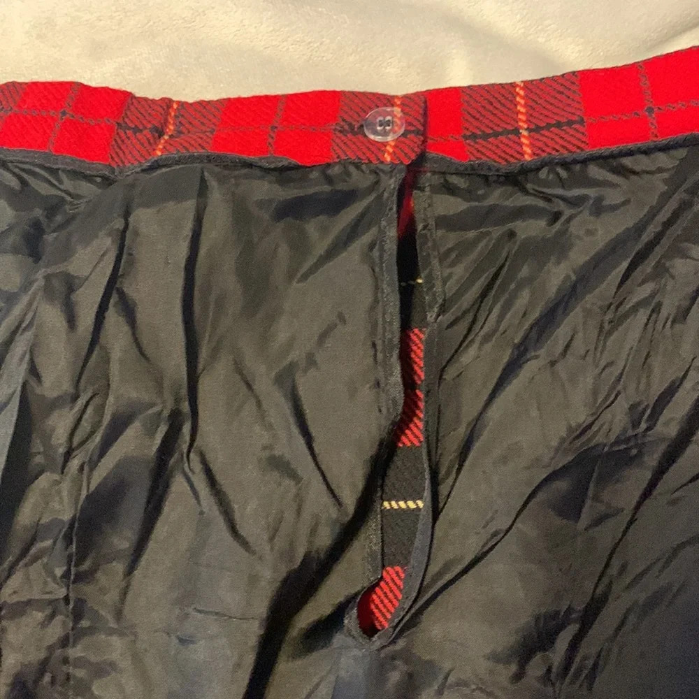 Pendleton size 16 p wool red black yellow scotch plaid tartan midi skirt vintage - Picture 9 of 10